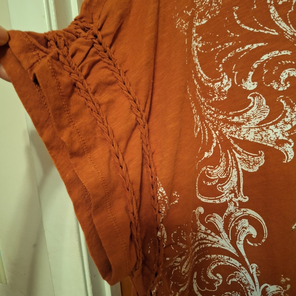 Two Piece Set Plus Size 22/24 Comfy Animal Print Fleur di Lis Rust weekends - Picture 7 of 9